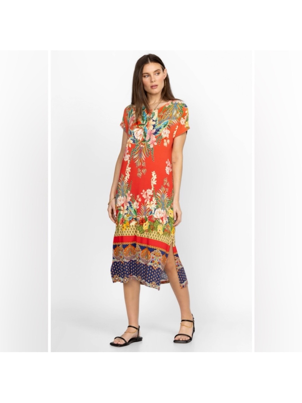 Johnny Was Rapsodia Henley maxi dress